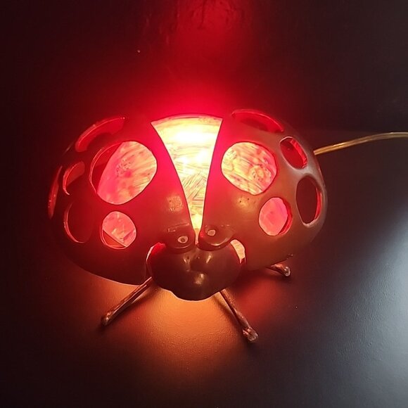 Brass Ladybug Beetle Night Light Table Desk Lamp Lady Bug Lamp